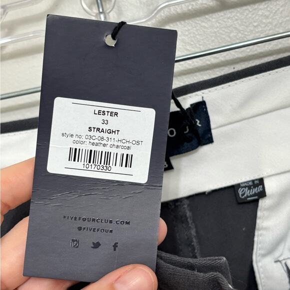 NWT Five Four Lester Straight Leg Chinos in Gray - Size 33 - Picture 5 of 9